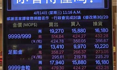 澳门金价4月活动_金价 澳门